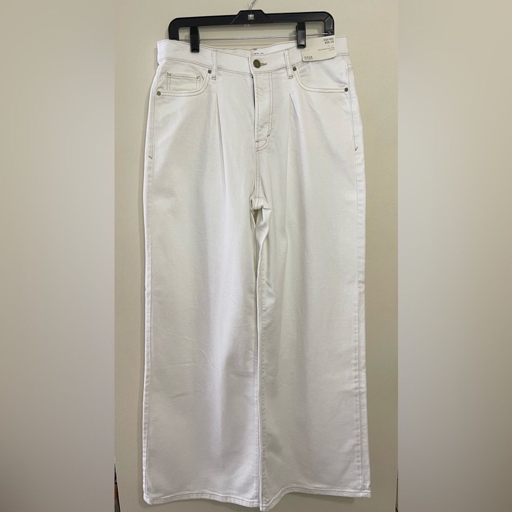 a.n.a Women's High-Rise Wide Leg Pleated Jeans White. Size 10. NWT - Picture 15 of 16